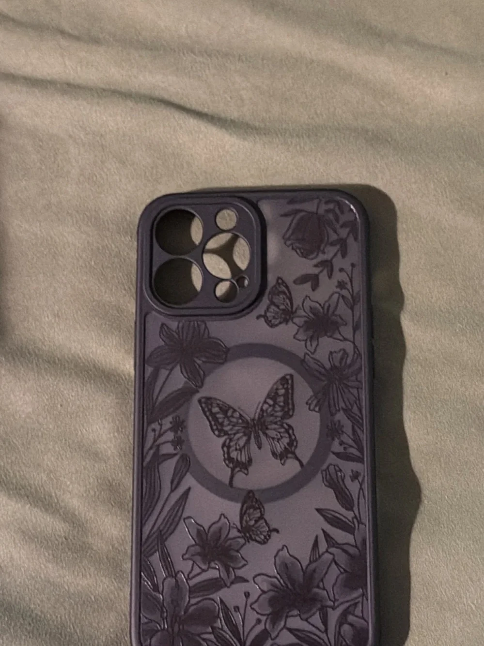 Purple Floral Butterfly Phone Case - Apple, iPhone 13 Pro Max